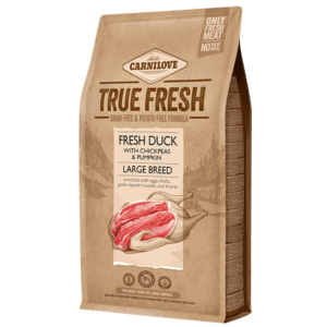 Carnilove True Fresh Dog Fresh Duck Feeding Guide for large breed